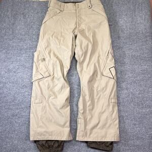 Burton Snow Pants Mens Medium Beige Water Resistant Lined Ski Snowboard